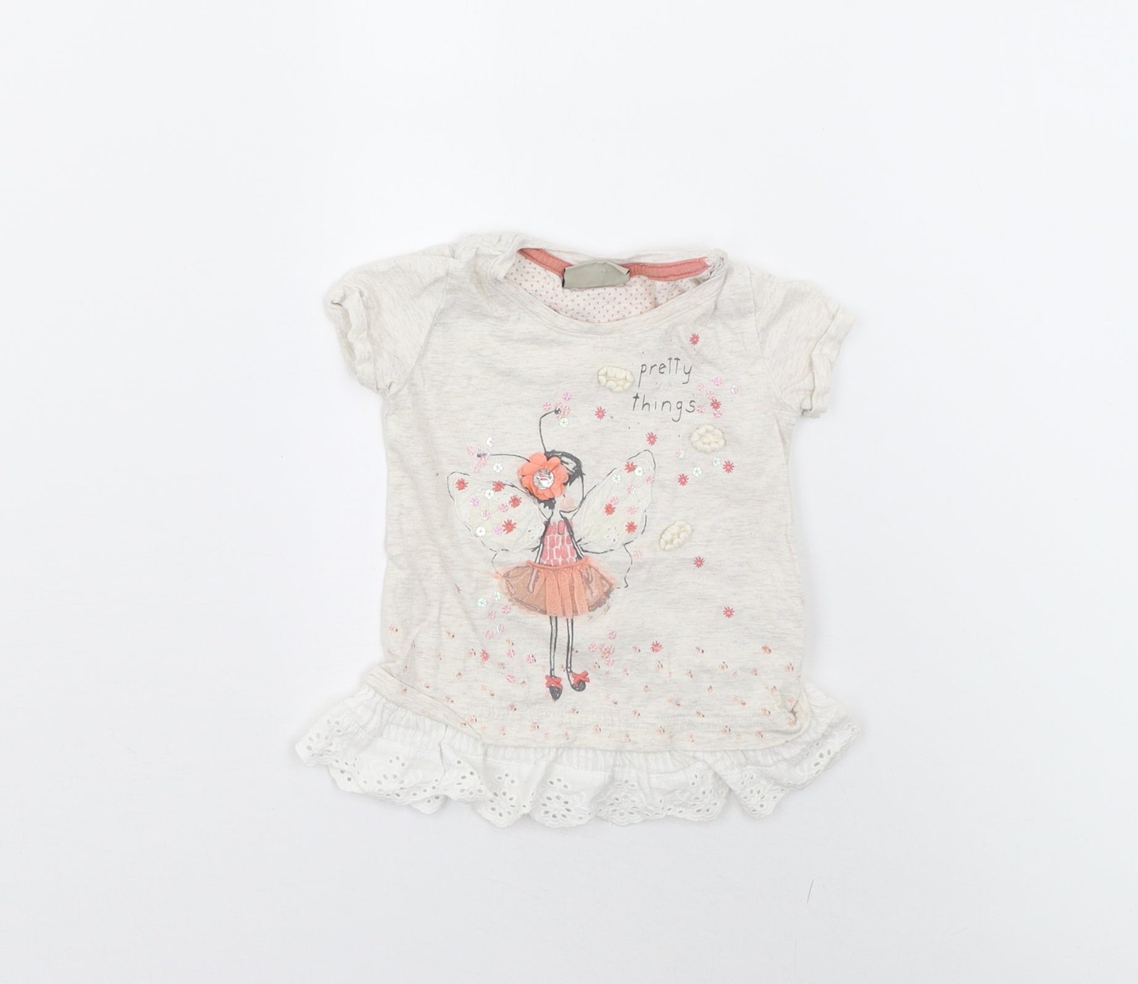 Baby UK Size 3-6 Months NEXT Beige Basic T-Shirt