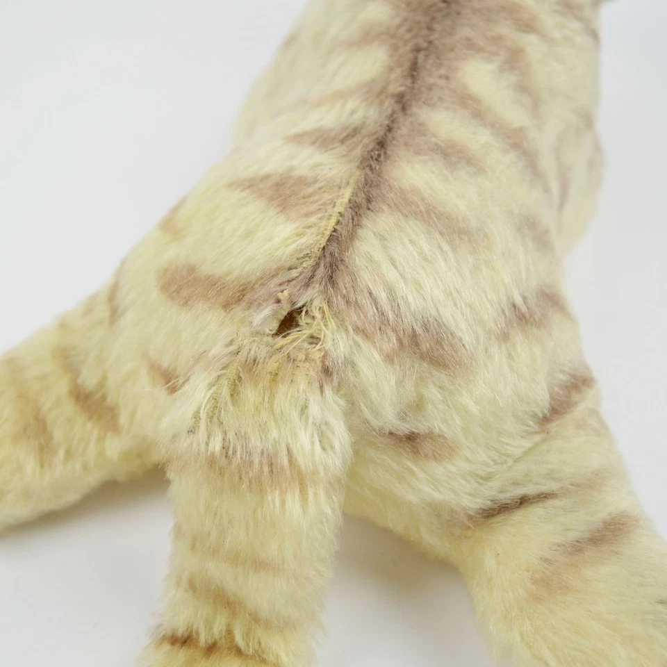 Steiff Floppy Kitty - Chat Dormant - Vintage - Ancien - Drapeau - Peluche - Photo 4/4