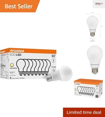 Long-Lasting Sylvania A19 LED Bulbs, 2700K Soft White, 8 Pack, Emits 750 Lumens