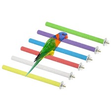 Parrot Perch, Wooden Parrot Perch Stand Toy, 9.8 x 0.6in 6 Colors, 6 Pcs 