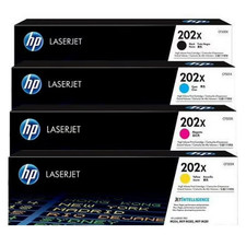 HP 202X High Yield Toner Cartridge Set Black Cyan Magenta Yellow for HP LaserJet