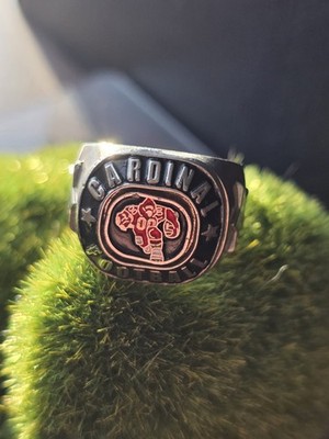 Vtg Cardinal Football Team Ring Sz 10 Stainless Steel