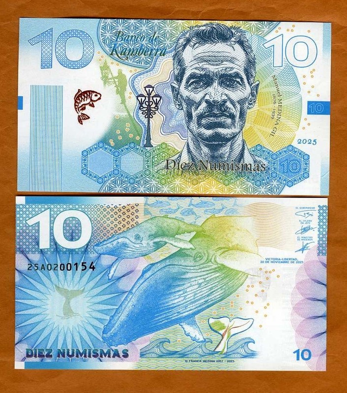 Kamberra, 10 Numismas, 2025 New Redesigned Basic Series, UNC Whale