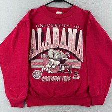 University of Alabama Sweatshirt Mens Medium 80s 90s Crimson Tide College Crew
