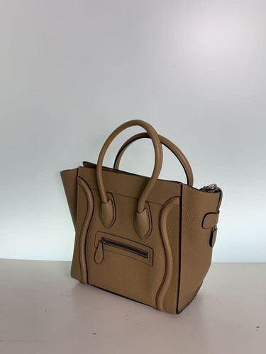 CELINE Luggage Micro Shopper Handbag Leather BEG Solid - Picture 2 of 6