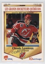 1992-93 Panini Diana/Durivage Les Grands Hockeyeurs Quebecois Claude Lemieux w8u