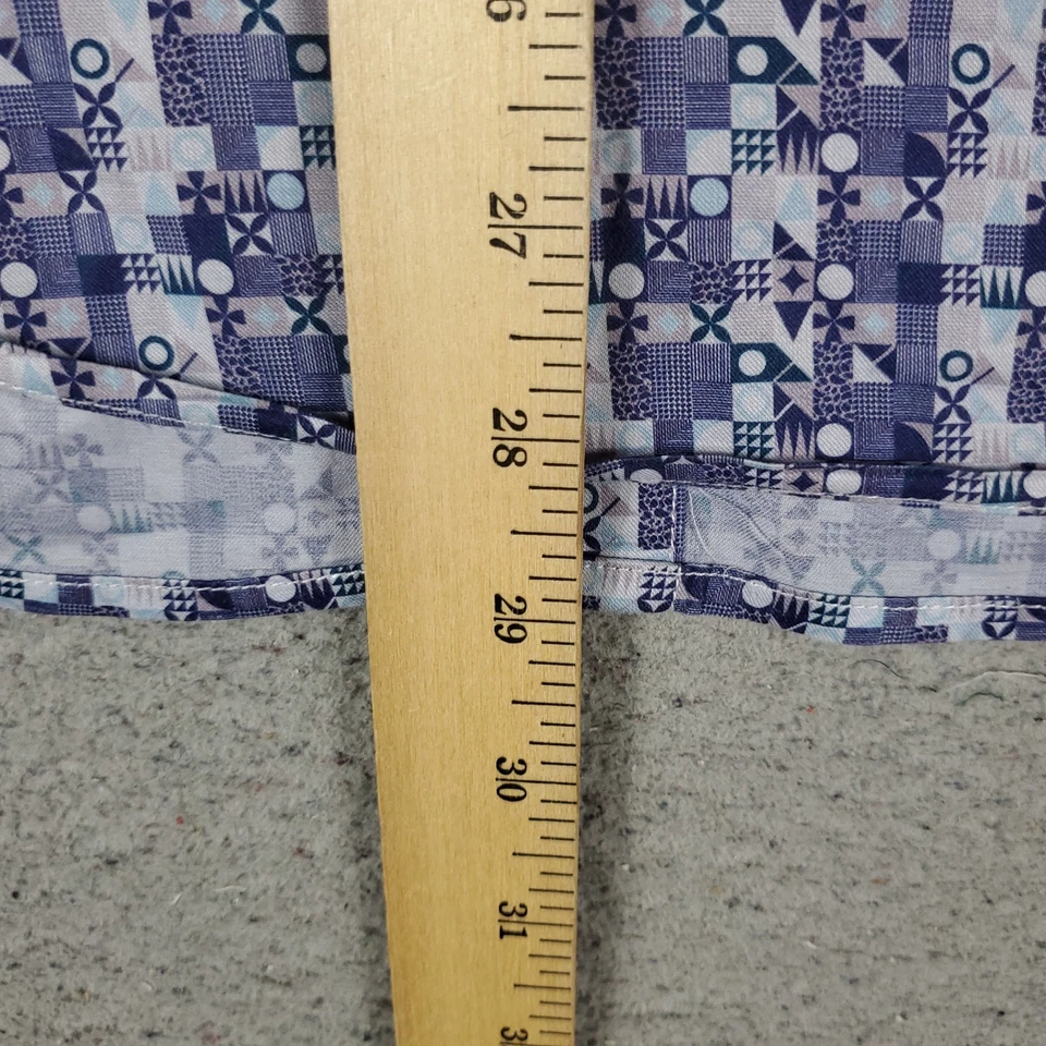 Robert Graham Shirt Mens Medium Blue Geometric Button Up Long Sleeve - Image 4 of 4