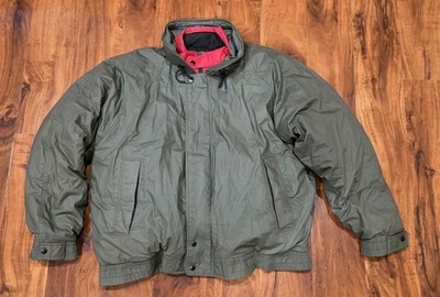 Vintage Aviator by Zero King Bomber Jacket Medium Green Red Full Zip Men's XL 