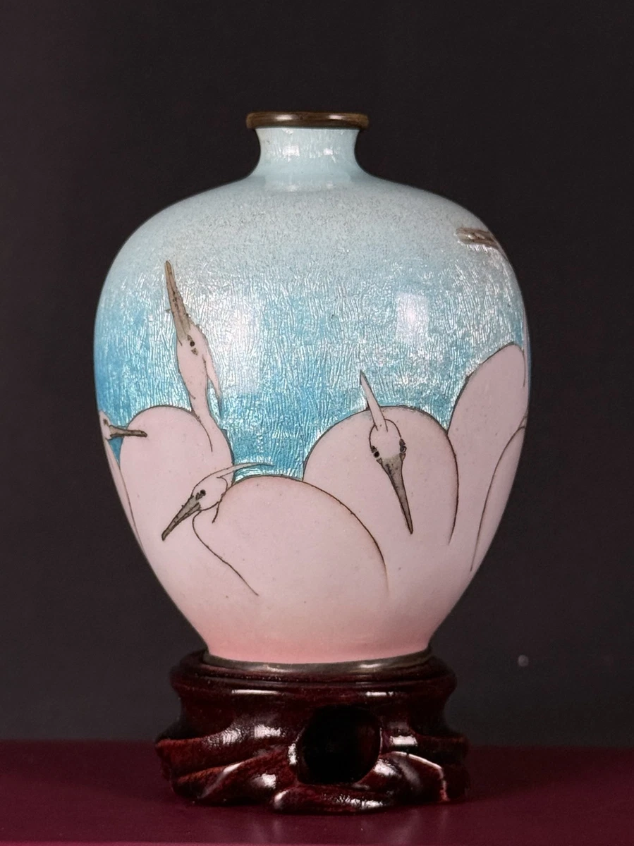蓝色日本古董花瓶| eBay