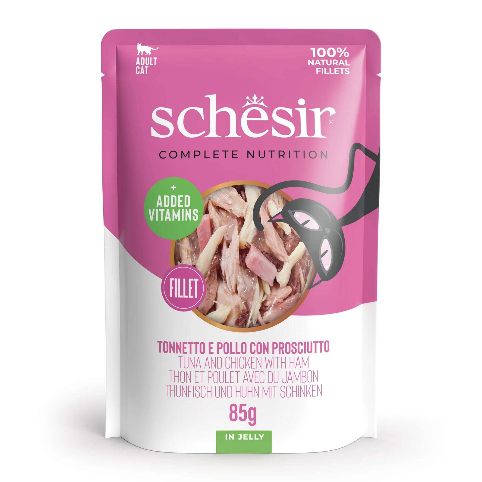 SCHESIR BUSTINA TONNETTO E POLLO CON PROSCIUTTO IN JELLY 85 GR
