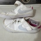 Nike Court Legacy Shoes Youth Size 1 Girls Hook & Loop Strap White Pink Retro — photo 6
