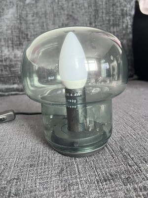 Vintage Ikea Glas TOKABO kleine Pilz Tischlampe/Leuchte ausgemustert