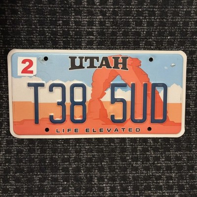 Original US Auto Kennzeichen Nummernschild USA   Utah Life Elevated 