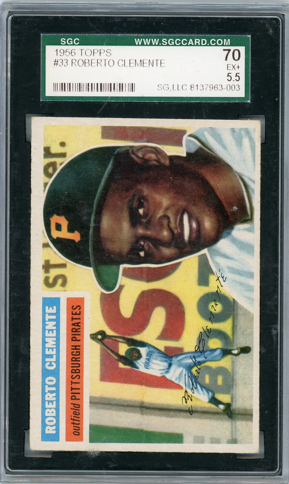 1956 Topps Roberto Clemente #33 Gray Back SGC 5.5