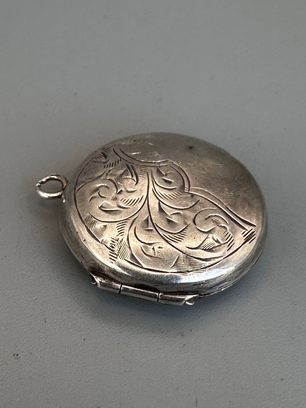 Antique Solid Sterling Silver Locket Pendant - image 2