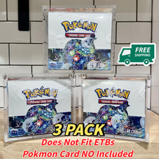 3 Pack-Pokemon Magnetic Booster Box Acrylic Case Pok mon Card Protective Display