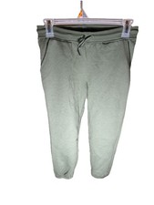 All in Motion Girls Green Fleece Sweatpants L 10/12 Elastic Waist Pockets