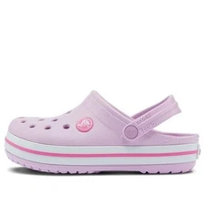 New Crocs 207006-6GD Kids Crocband Clog Size J2 Juniors Girls Ballerina Pink