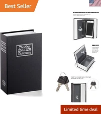 Stylish Black Book Safe with Key Lock - The Perfect Disguise for Your Valuables