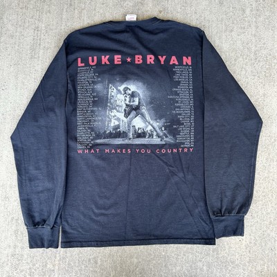 Luke Bryan What Makes You Country Black Long Sleeve Concert T Shirt Music Small