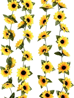 2 Stück Künstliche Sonnenblumen Girlande, Blumengirlande Künstlich Künstliche Hä - Bild 1 von 4