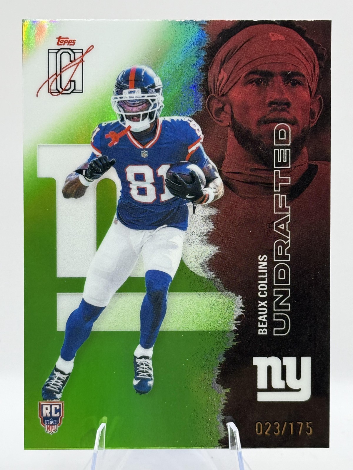 2025 Signature Class Beaux Collins Chrome Lime Green Refractor Rookie #/175
