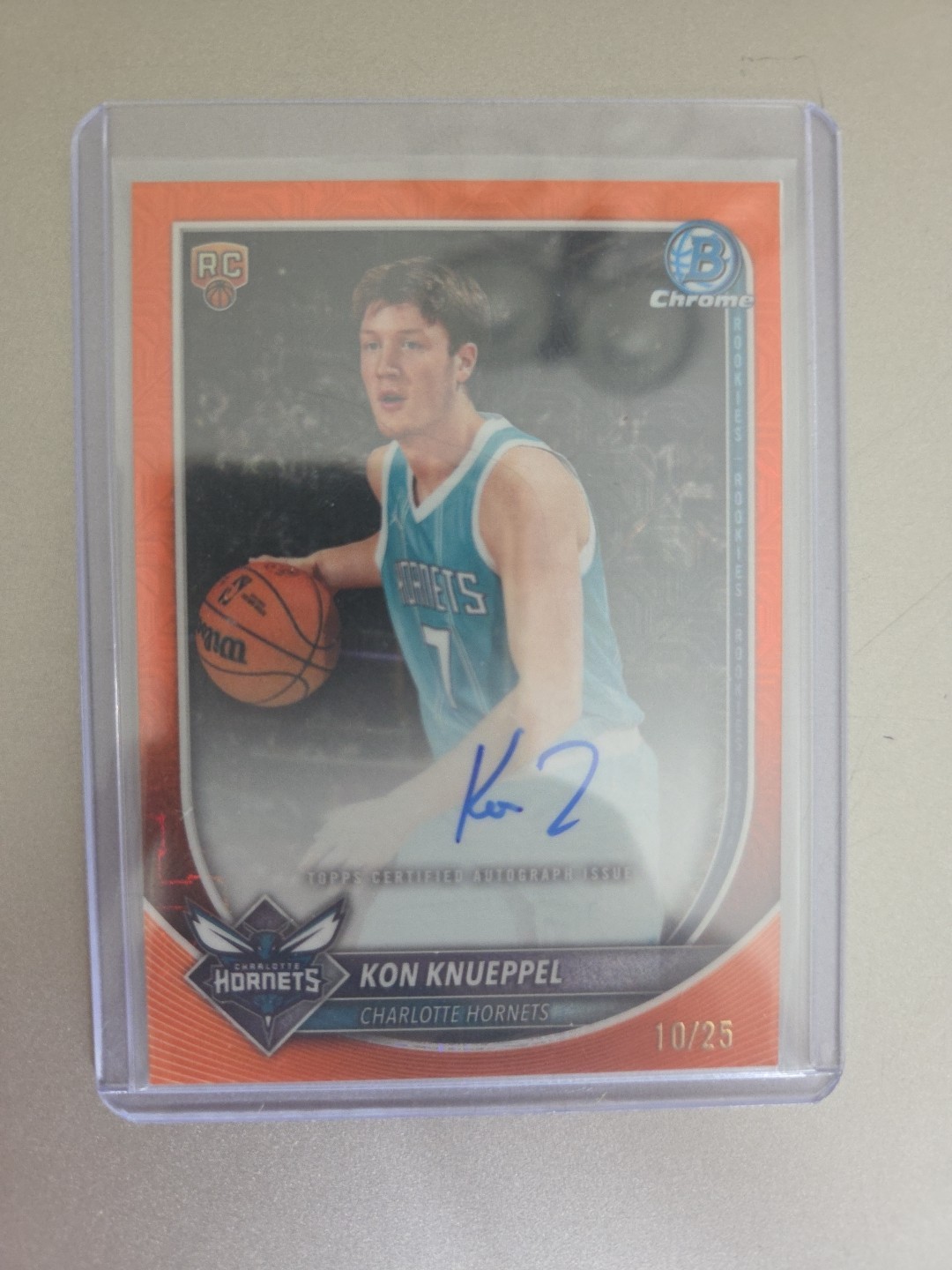 KON KNUEPPEL #10/25 SSP RC AUTO! 2025-26 Bowman Chrome Orange HORNETS ON-CARD RC