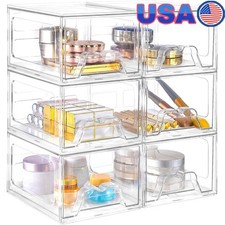 Stackable Makeup Organizer W/ Drawers Multi-Purpose Home Storage Solution New