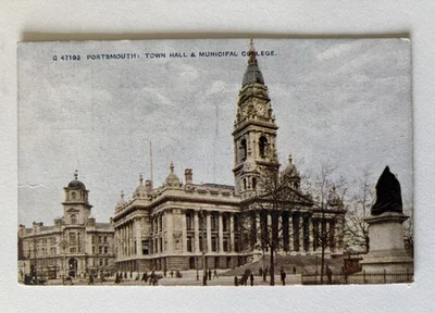 Postcard - Town Hall & Municipal College, Portsmouth, Hampshire. - Image 1 of 2