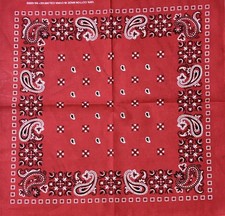 12pc Lot New Vintage 100 Cotton RED PAISLEY Bandanas Face Scarf Head Wrap Dozen
