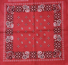 12pc Lot New Vintage 100% Cotton RED PAISLEY Bandanas Face Scarf Head Wrap Dozen