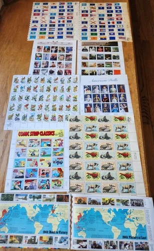 US Stamp Lot Collection VINTAGE Full Sheets Stamps 270+