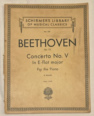 Beethoven Concerto No. V in E-flat (Eb) Major for the Piano Schirmer's Library