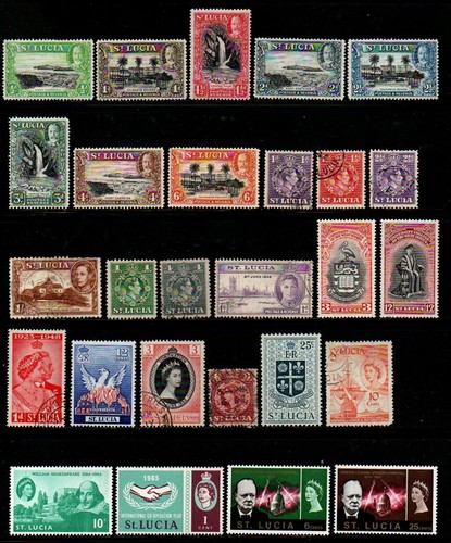 ST. LUCIA – 1936-1985 – COLLECTION OF 41 DIFFERENT STAMPS – MINT/USED ...