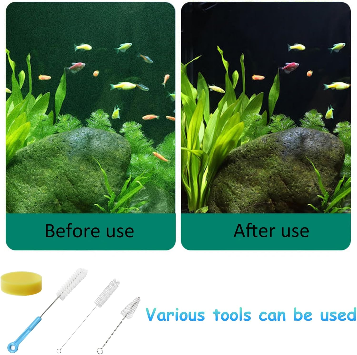 7 in 1 Aquarium Cleaning Tool Kit Betta Fish Tanks Cleaning Accessories Set I...-image
