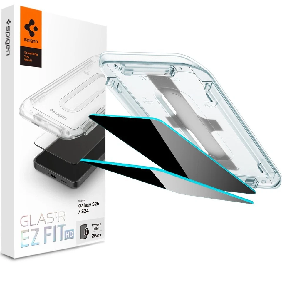 2x Schutzglas für Galaxy S25 / S24 Spigen Privacy Glas Displayschutz Hartglas 9H