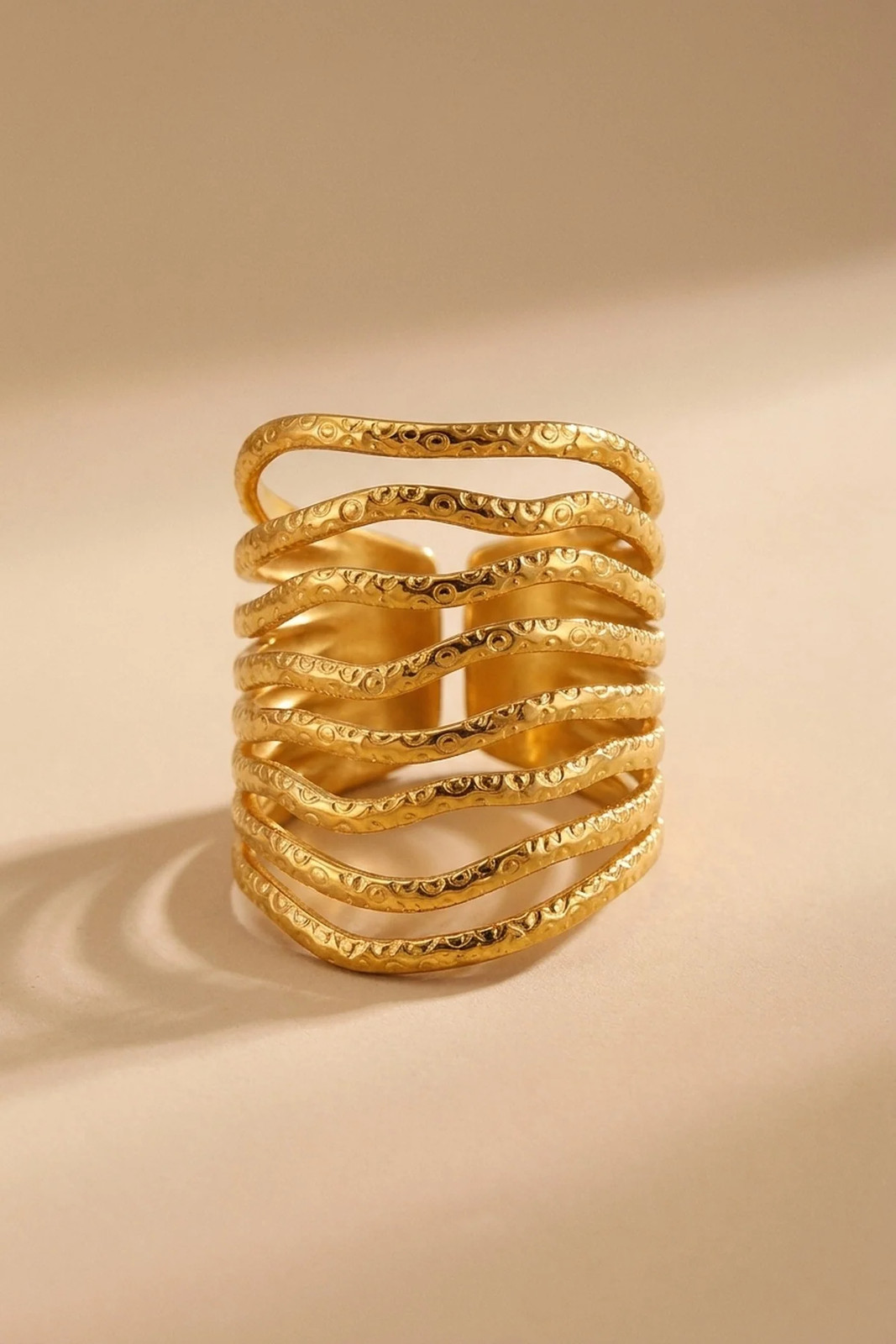 Ikrush Women's Gold Kiia Retro Chunky Ring In - Image 2