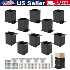 2/4/10Pcs 4x4 Post Base Kit Heavy Duty for Deck Fence Mailbox Pergola