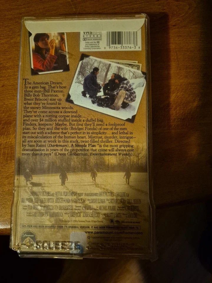 A Simple Plan (VHS, 1999, Widescreen - Paramount 35640) - Image 3 of 4