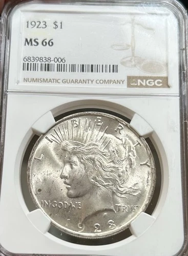 1923 Peace Silver Dollar NGC MS66 $1