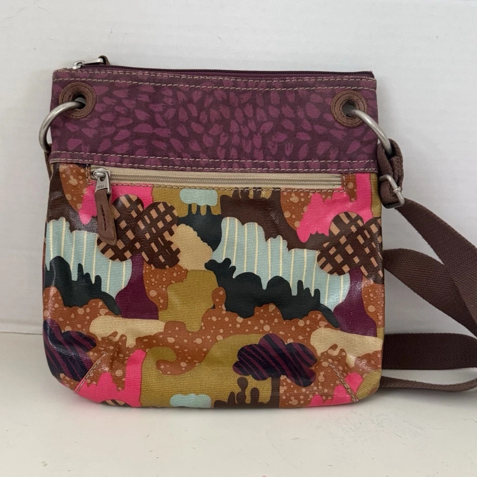 Fossil 钱包钥匙每层涂层多色波西米亚斜挎包/单肩包 — 第 3/4 张图片