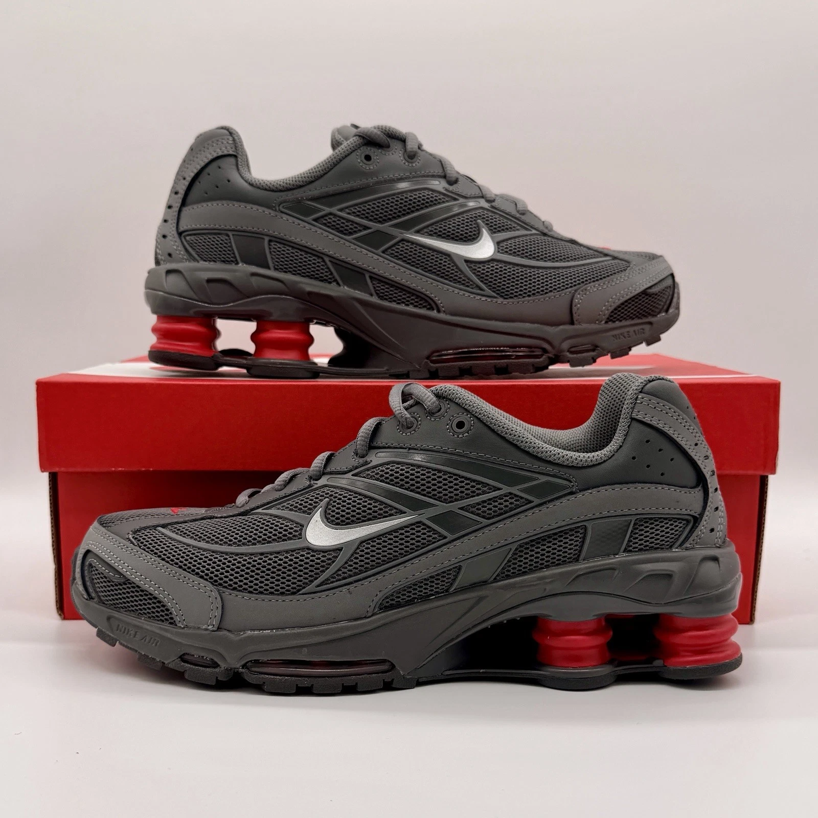 Nike Shox Ride 2 Smoke Grey Silver University Red Shoes IM5999-084 Mens Size NEW
