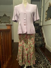Country Casuals size 10 ladies lilac silk jacket and M&S size 12 skirt