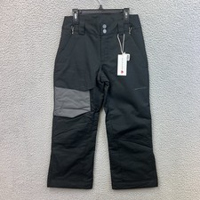 Obermeyer Teen Boys Ski Snow Pants Black Size Med Brisk Print 10K MM