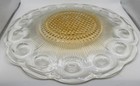 Vintage Depression Indiana Pressed Glass Plate With Yellow Center — photo 4