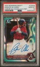 Ignacio Alvarez 2022 Bowman Chome Draft 1st Bowman Auto 🔥 AQUA LAVA /199 PSA 10