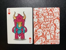 Swap Playing Card   CHURN MONSTER     QUEEN OF HEARTS