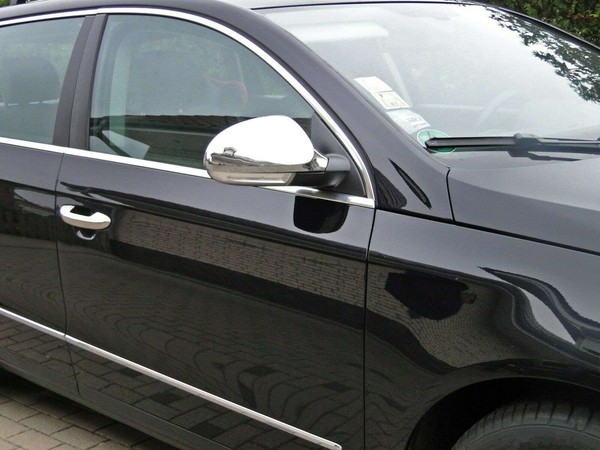 Edelstahl Spiegelkappen Chrom Passend FüR Vw Passat B6 , 3C | Bj 2005-2010-image
