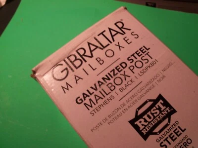 NEW COMPLETE Gibraltar Mailbox 2-1/4" Steel Post Black LSDPKB01 OEM SR - Image 1 of 2