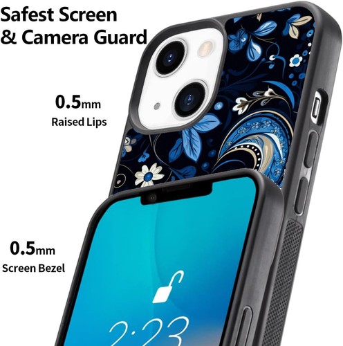 For Samsung A15 A16 S23 S24 S25 Ultra FE blue aqua paisley pattern Plastic Cover - 第 14/25 張圖片